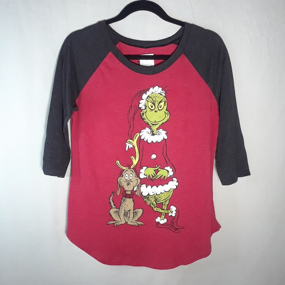 The Grinch red and black baseball jersey NWT